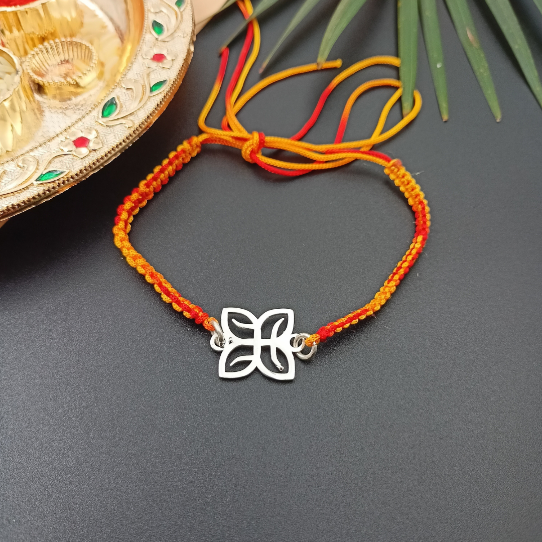 Designer Silver Rakhi For Brother