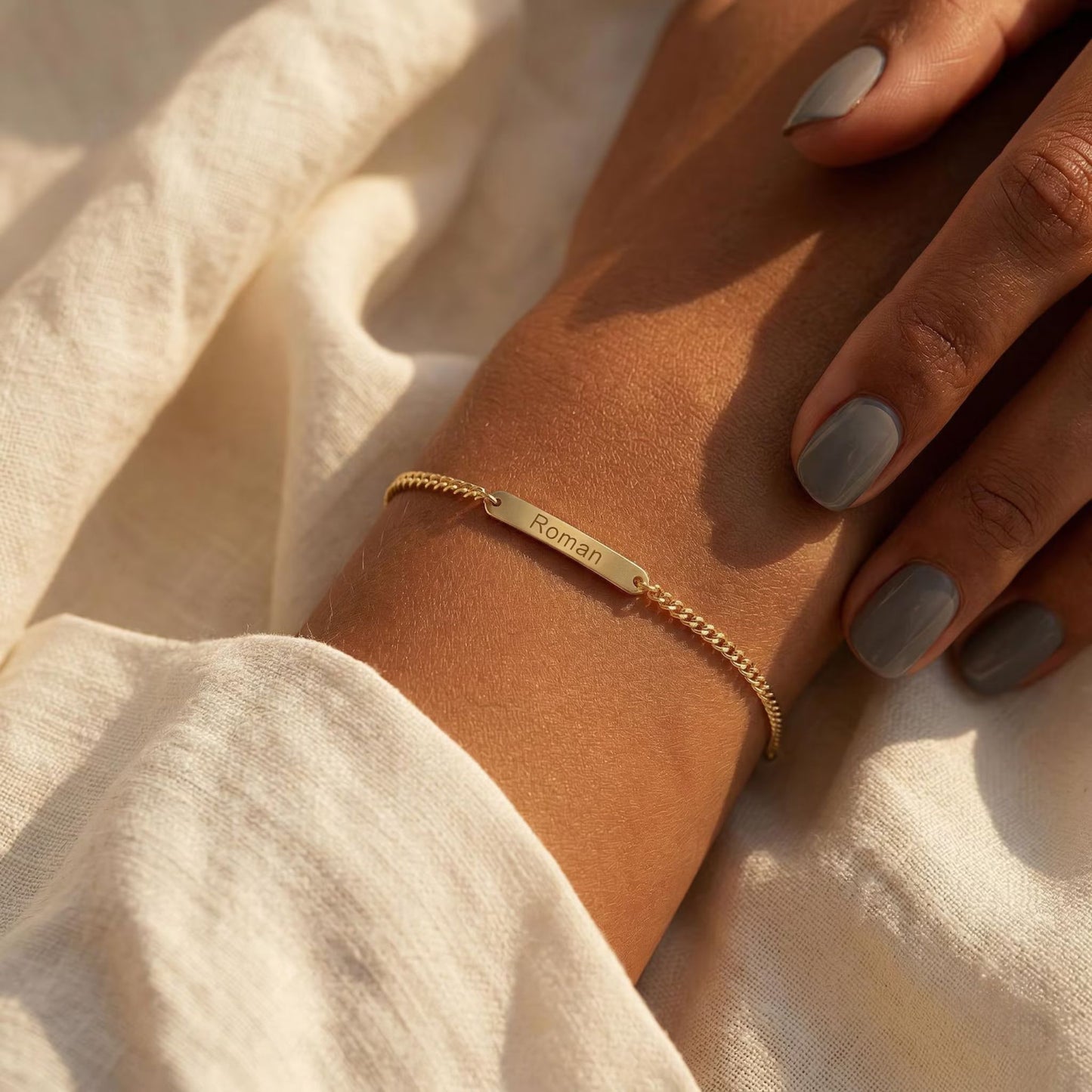 Engraved Name Bar Bracelet