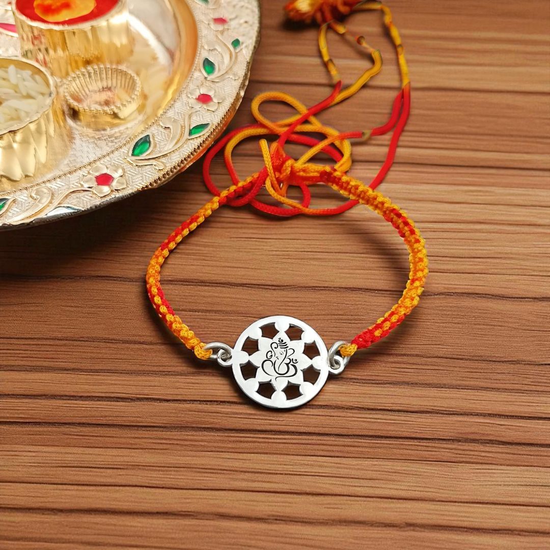 Ganesha Silver Rakhi