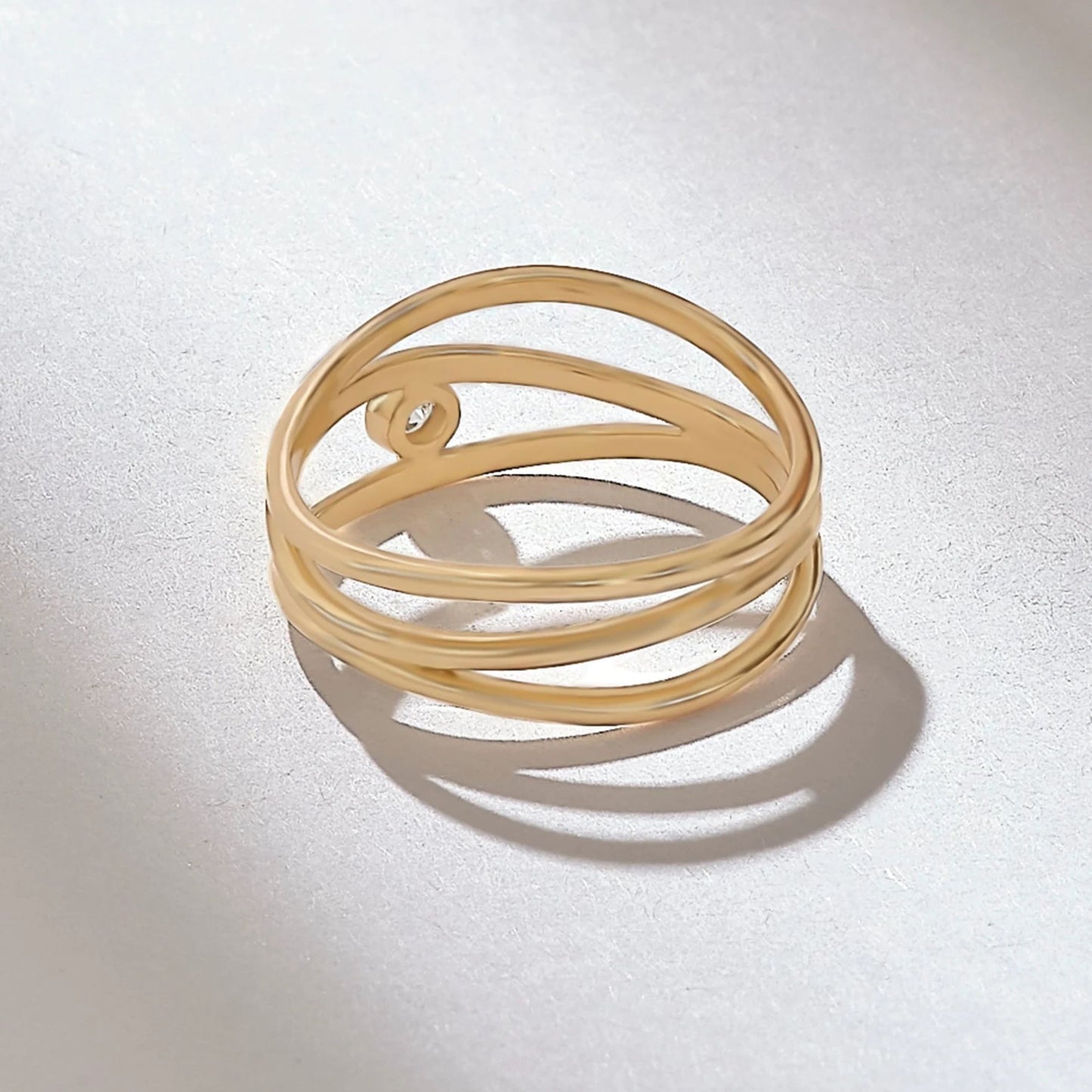 Interlocking Band Ring- Engagement Ring