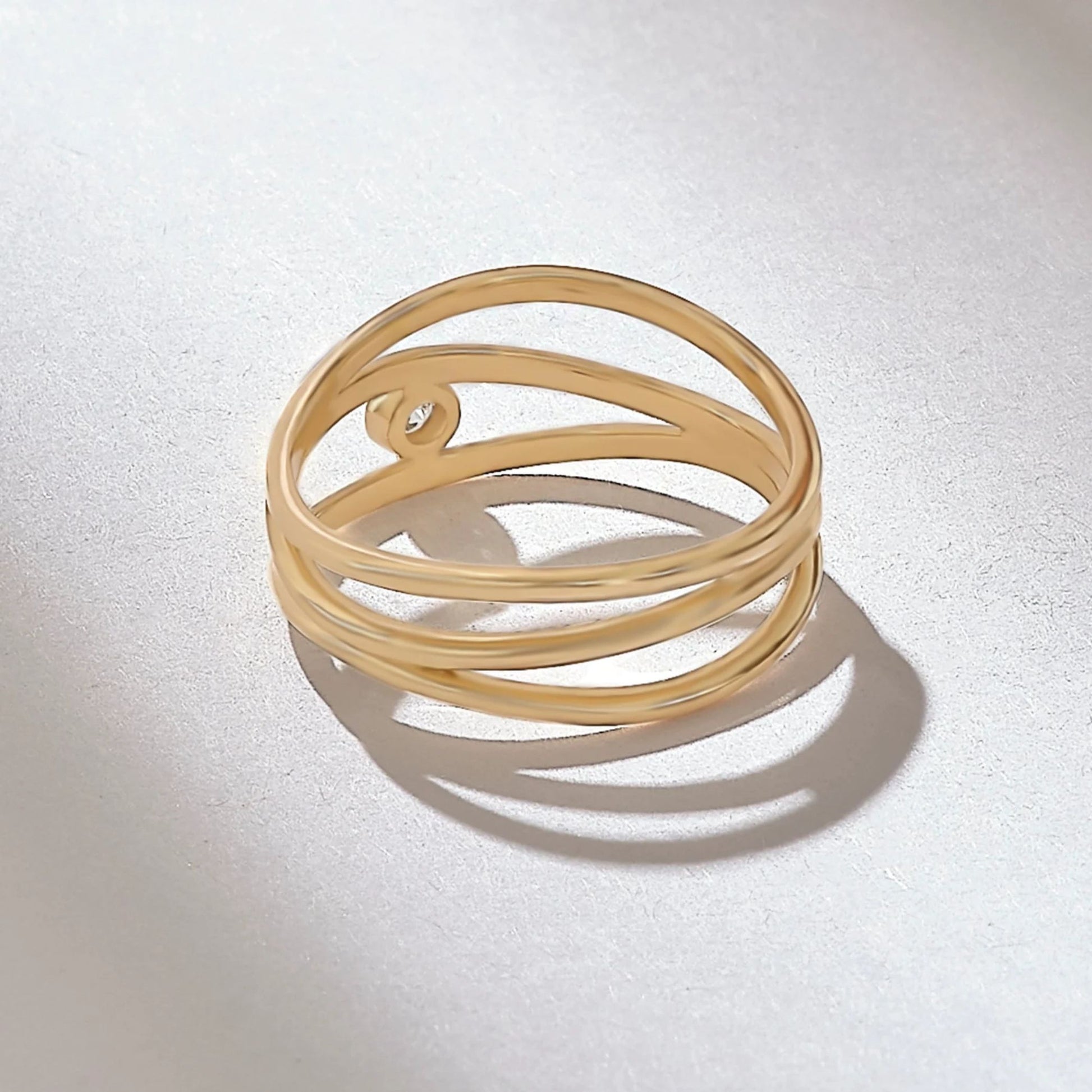 Interlocking Band Ring- Engagement Ring