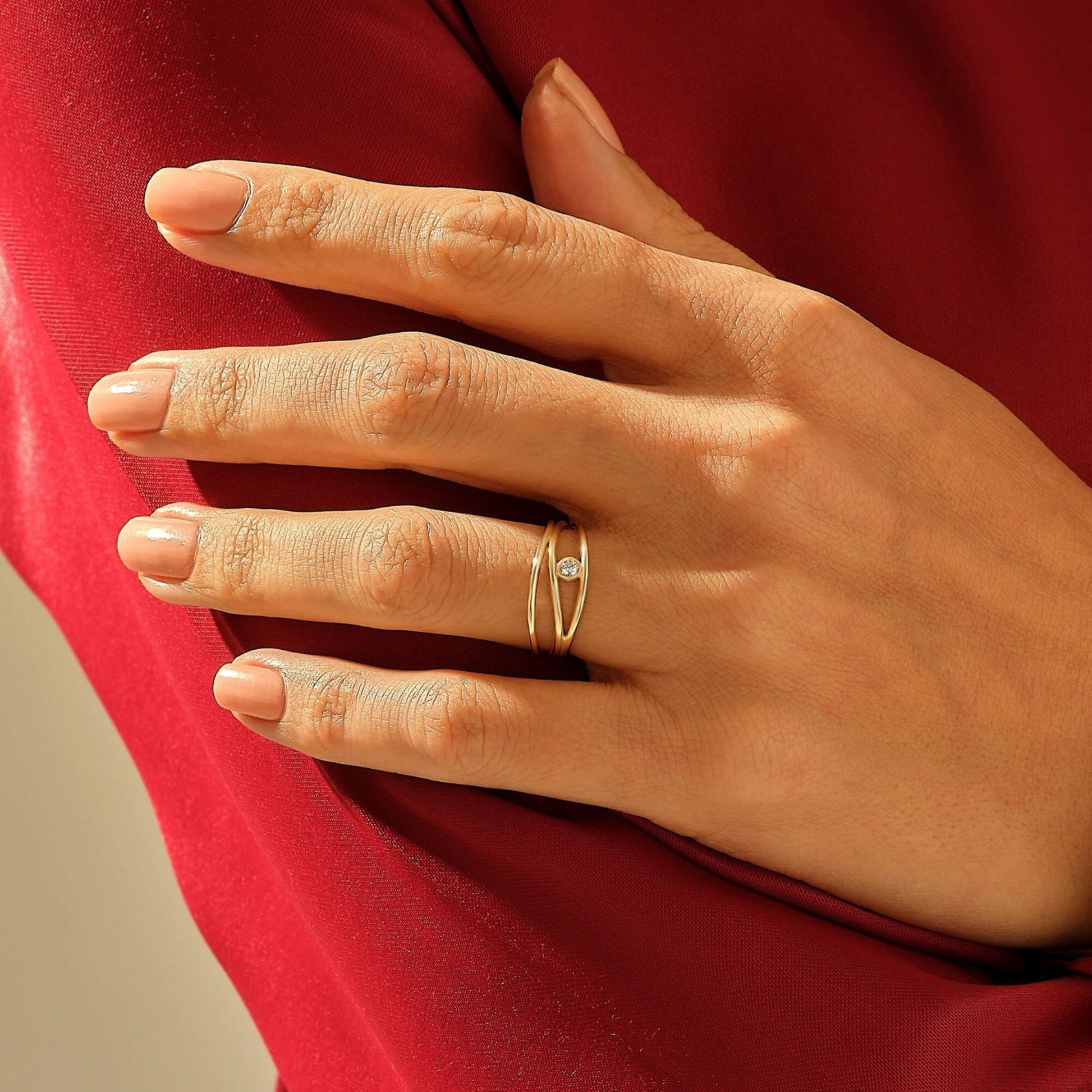 Interlocking Band Ring- Engagement Ring