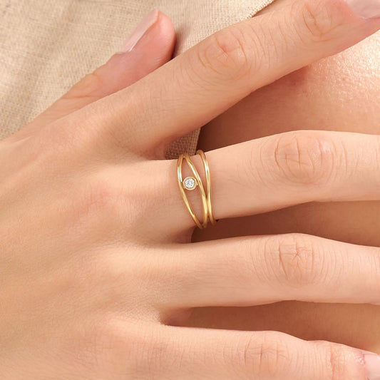 Interlocking Band Ring- Engagement Ring