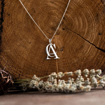 Double initial Necklace, Custom Two Letter Necklace