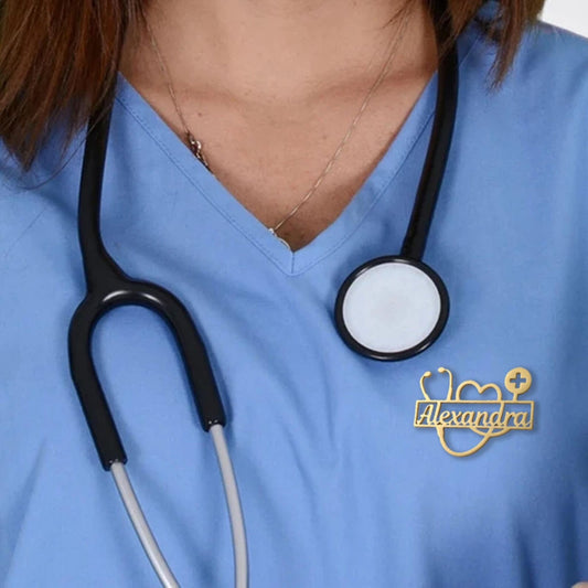 Medical Uniform Pin Custom Name Brooch