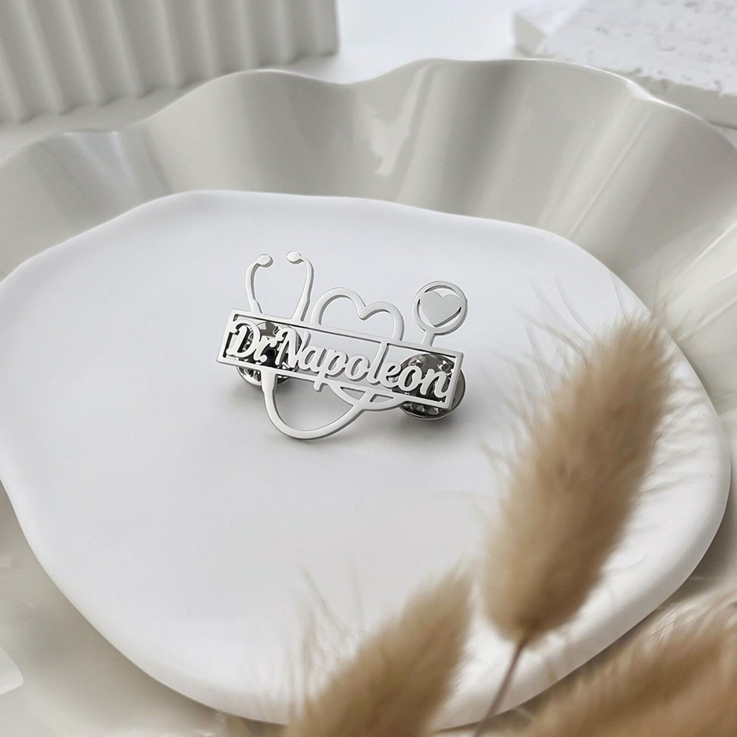 Medical Uniform Pin Custom Name Brooch