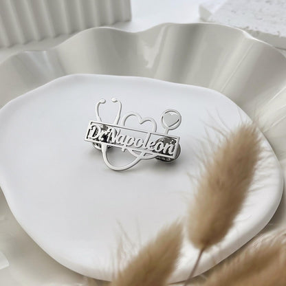 Medical Uniform Pin Custom Name Brooch