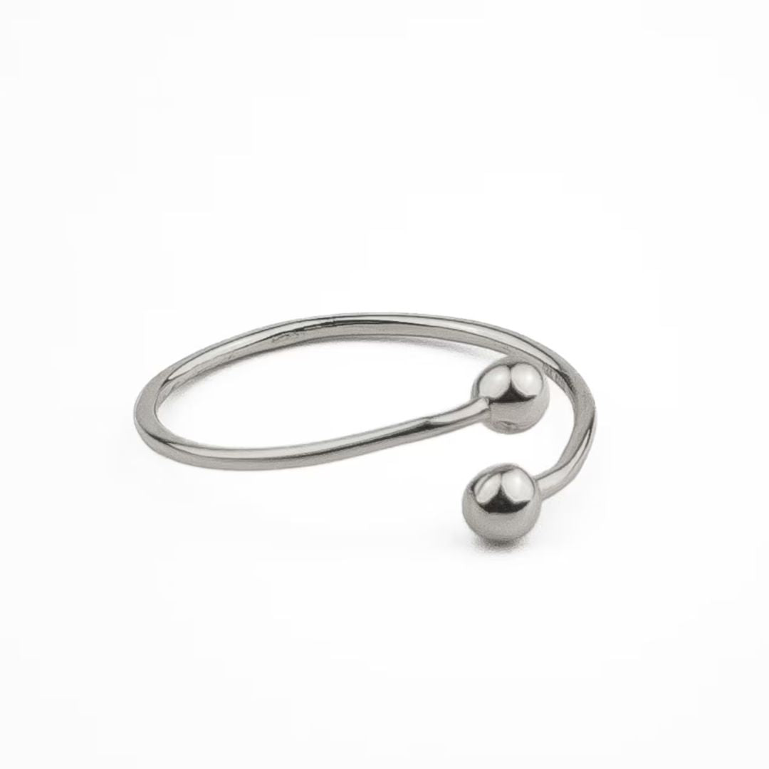 Minimalist Adjustable Ball Cuff Ring