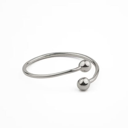 Minimalist Adjustable Ball Cuff Ring