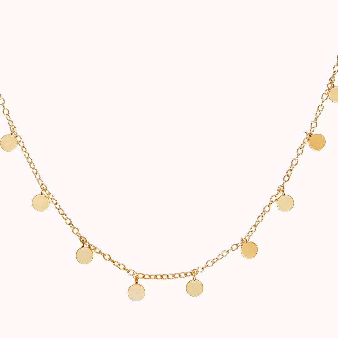 Minimalist Dangling Small Coins Choker Necklace