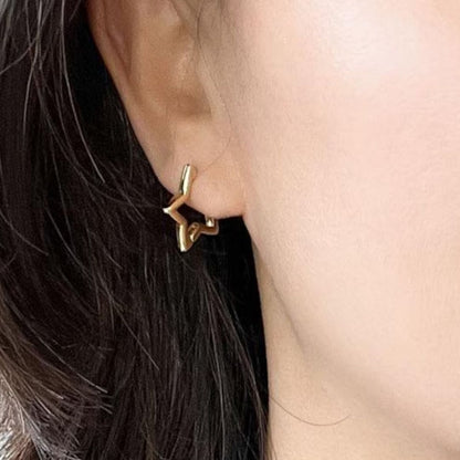 Minimalist Star Huggie Earrings
