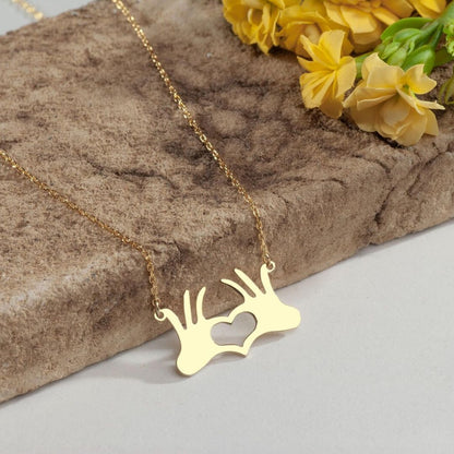Minimalistic Heart Gesture Necklace