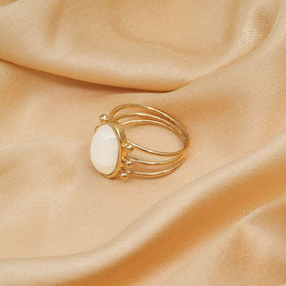 Moonstone Crown Ring
