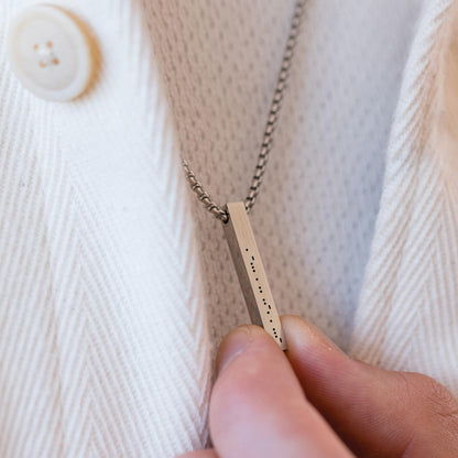 Customized Morse Code Bar Necklace for Men