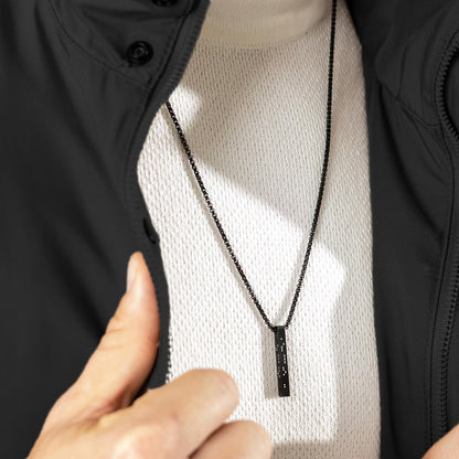 Customized Morse Code Bar Necklace for Men