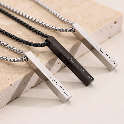 Customized Morse Code Bar Necklace for Men
