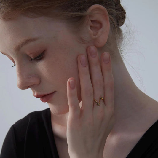 Ocean Wave Beach Band Ring