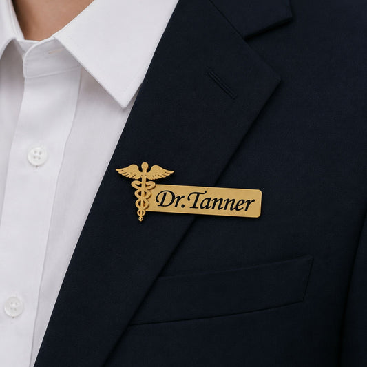 Personalized Doctor Name Brooch Pin for Men & Women