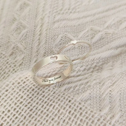 Personalized Engraved Couples Ring Set, Matching Ring Set