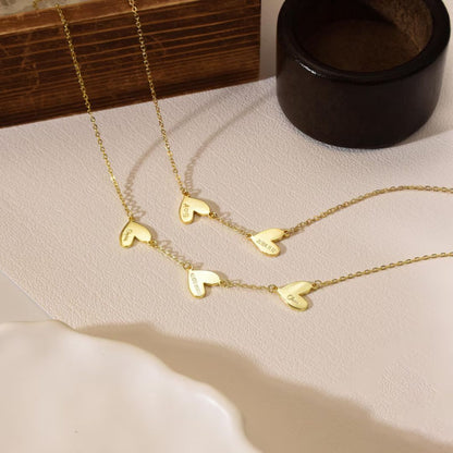 Personalized Engraved Hearts Name Necklace