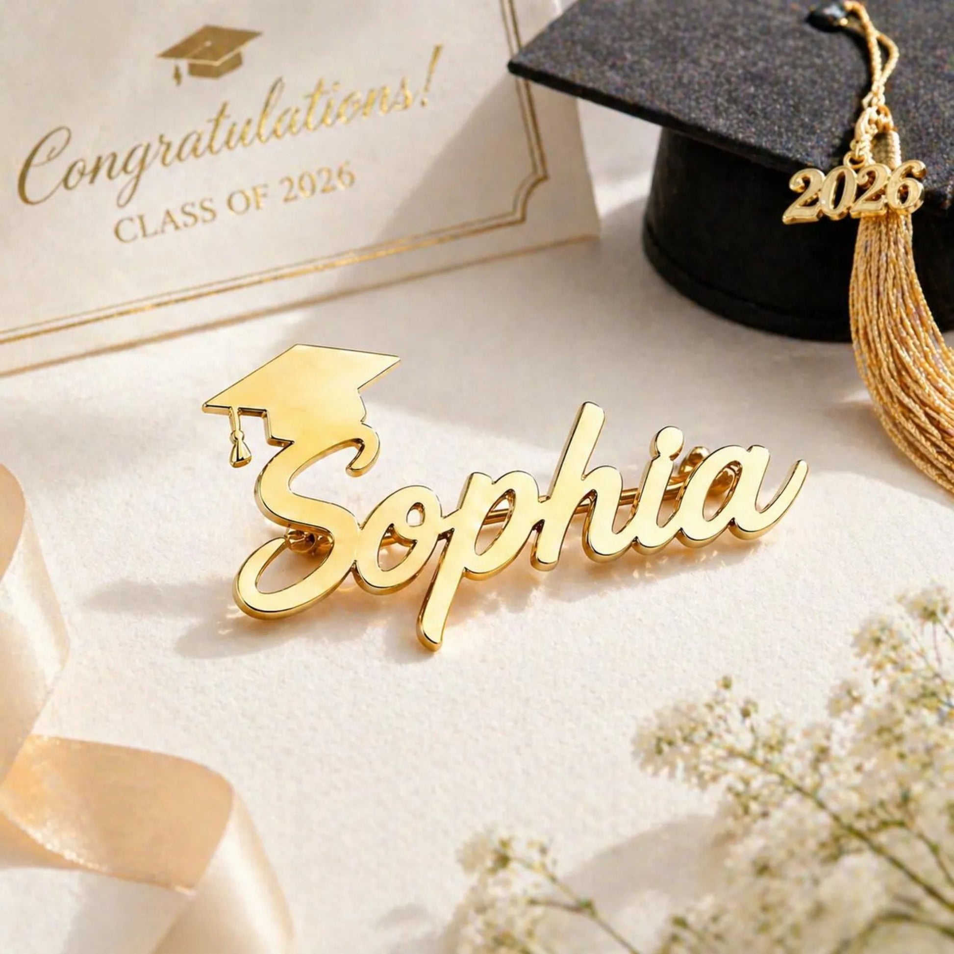 Personalized Graduation Hat Brooch Pin