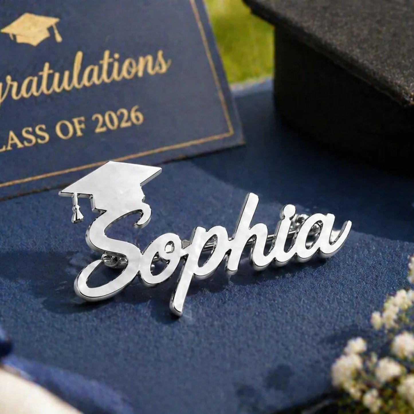 Personalized Graduation Hat Brooch Pin