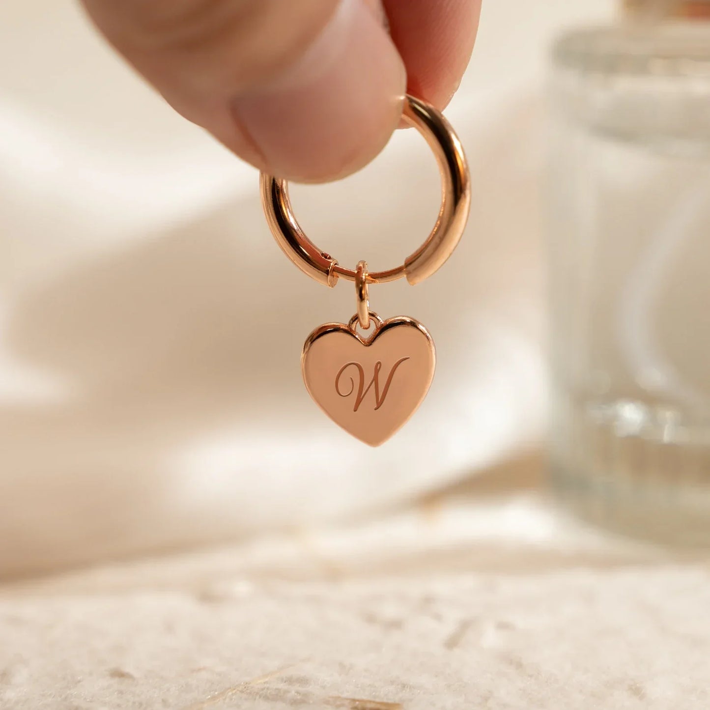 Personalized Heart Letter Engraved Earring