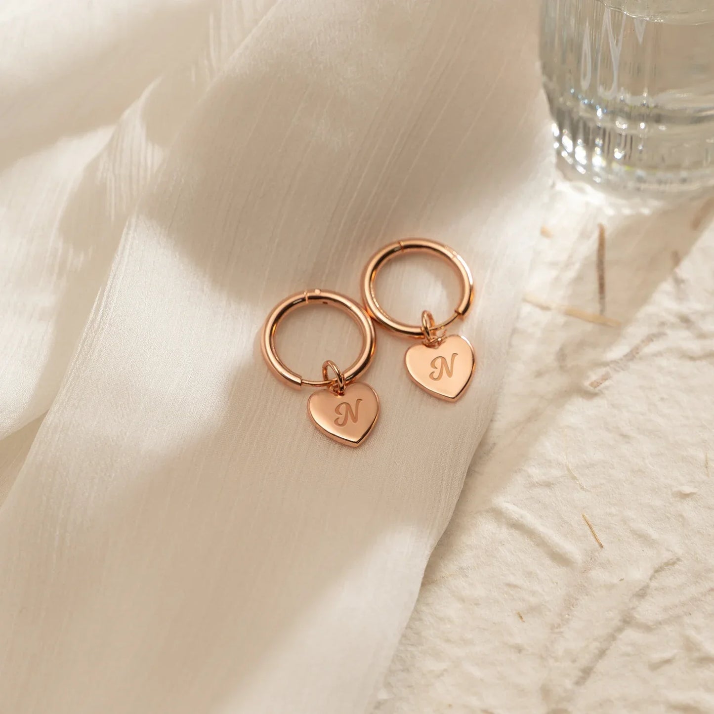 Personalized Heart Letter Engraved Earring