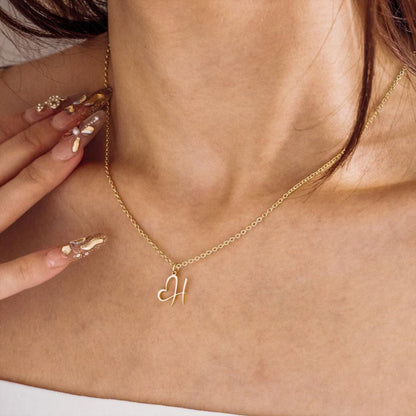Personalized Initial Heart Necklace