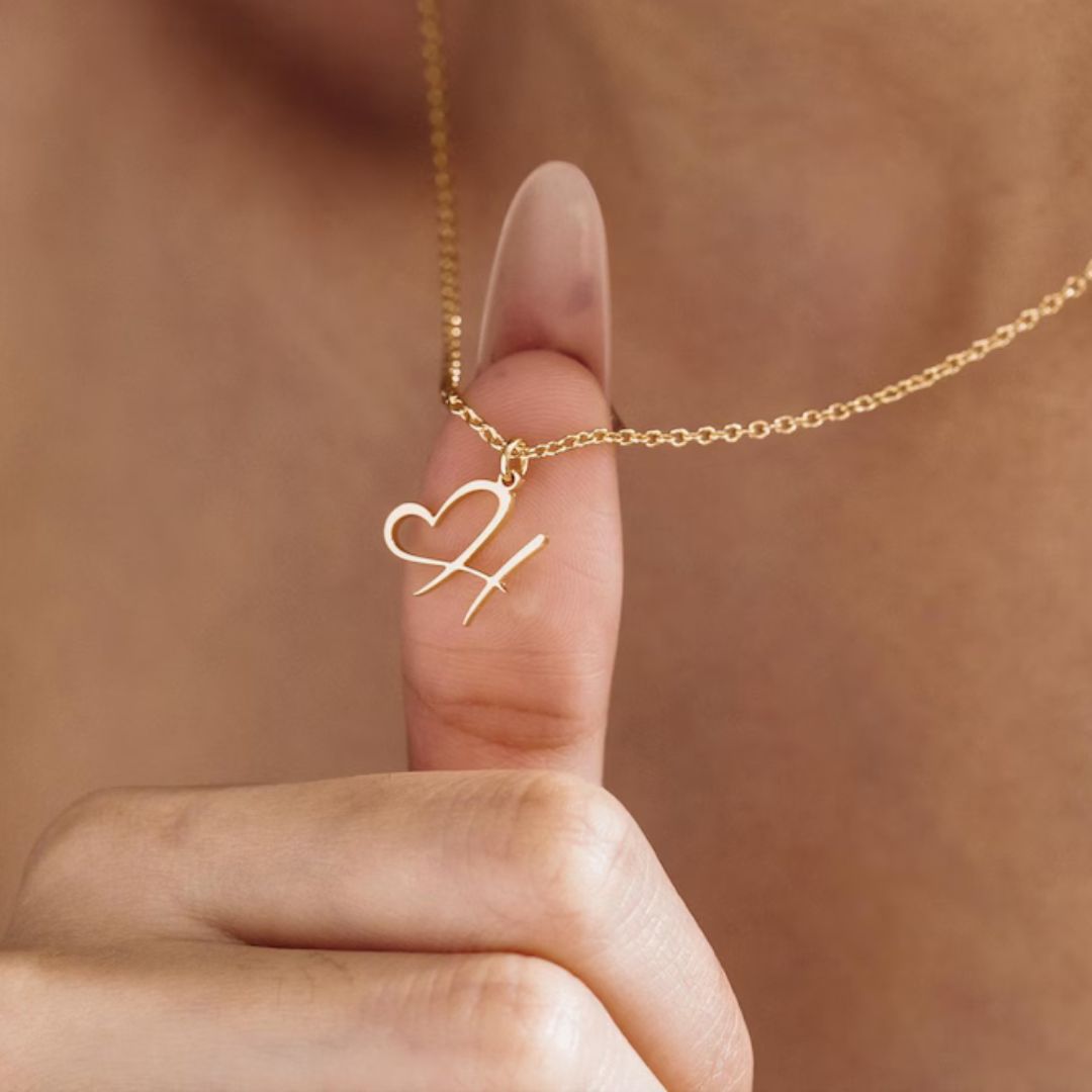 Personalized Initial Heart Necklace