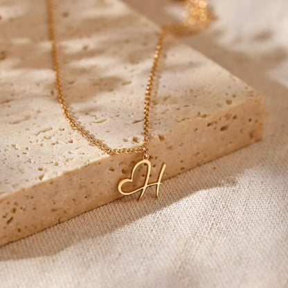 Personalized Initial Heart Necklace