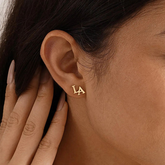 Personalized Initial Stud Earrings