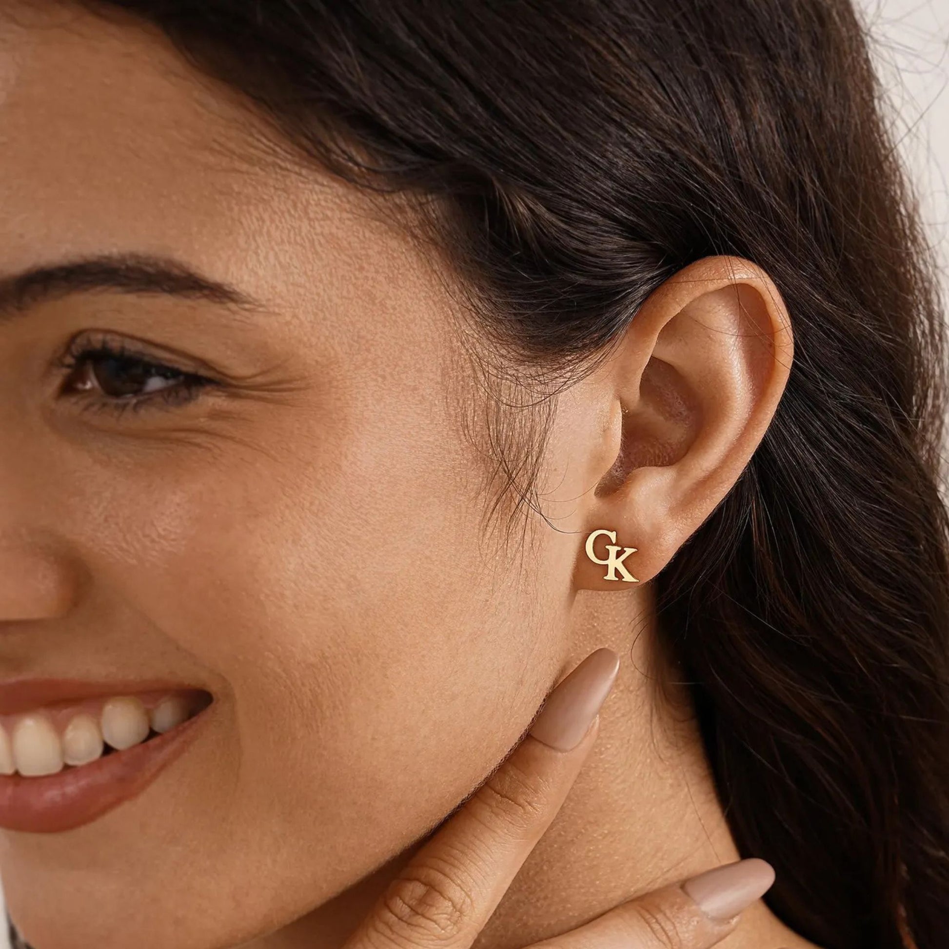 Personalized Initial Stud Earrings