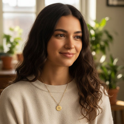 Personalized Initial and Date Engraved Necklace for Women