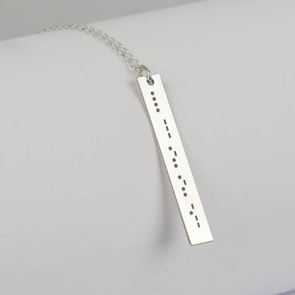 Personalized Morse Code Bar Necklace