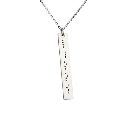 Personalized Morse Code Bar Necklace