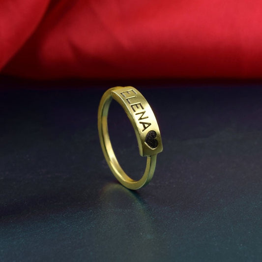 Personalized Name Engraved Ring With Heart