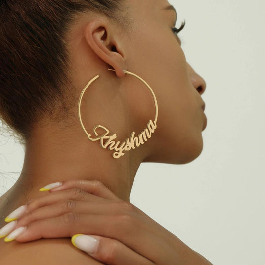 Personalized Name Hoop Earrings