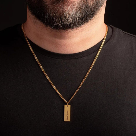 Personalized Name Date Pendant For Men