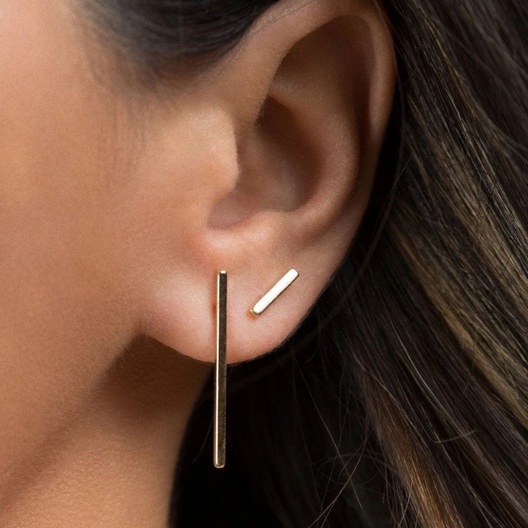 Small Bar Earrings | Minimal Line Earrings