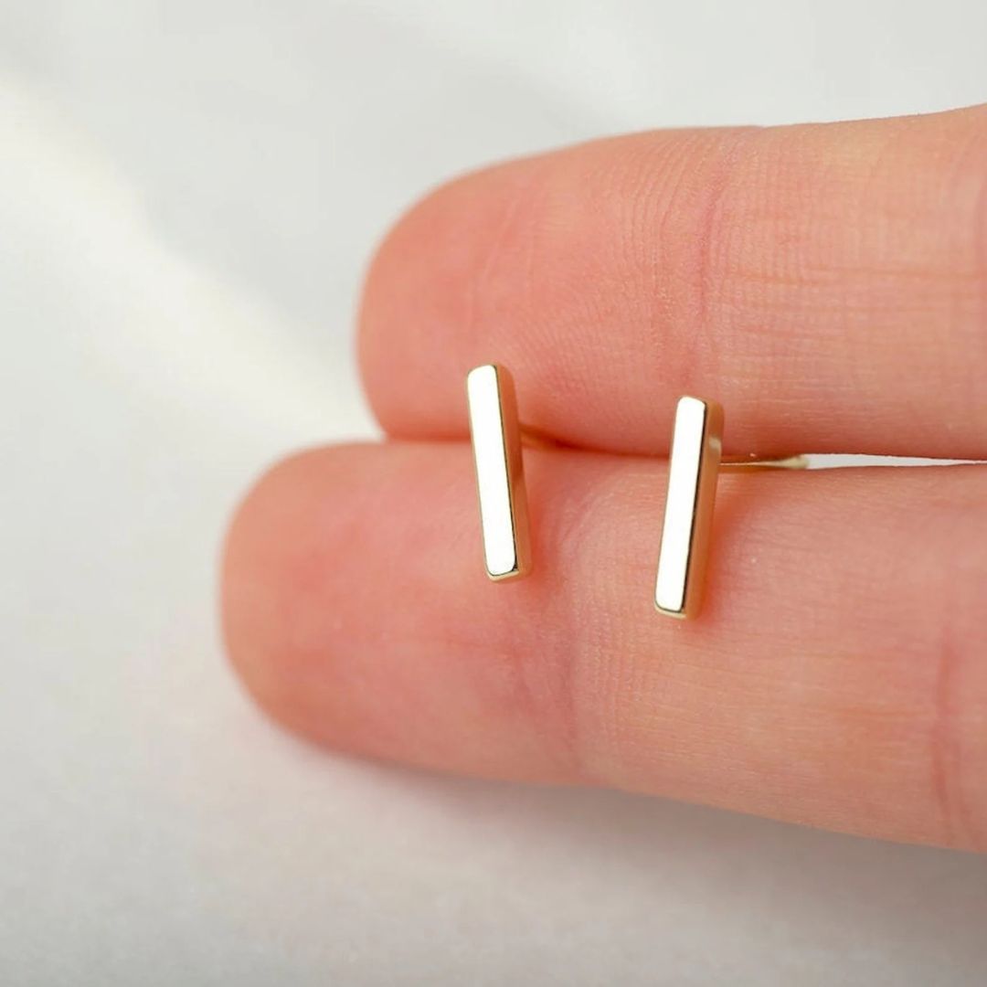 Small Bar Earrings | Minimal Line Earrings