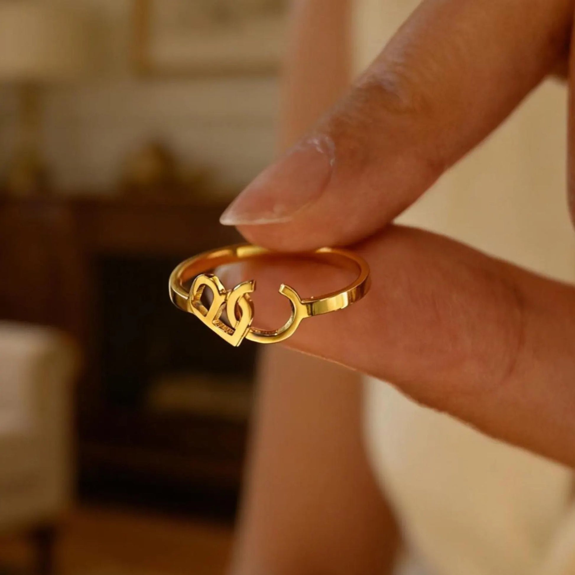 Stylish Custom Initial Ring 