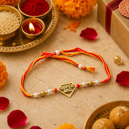 Super Bro Gold and Silver Plated Rakhi