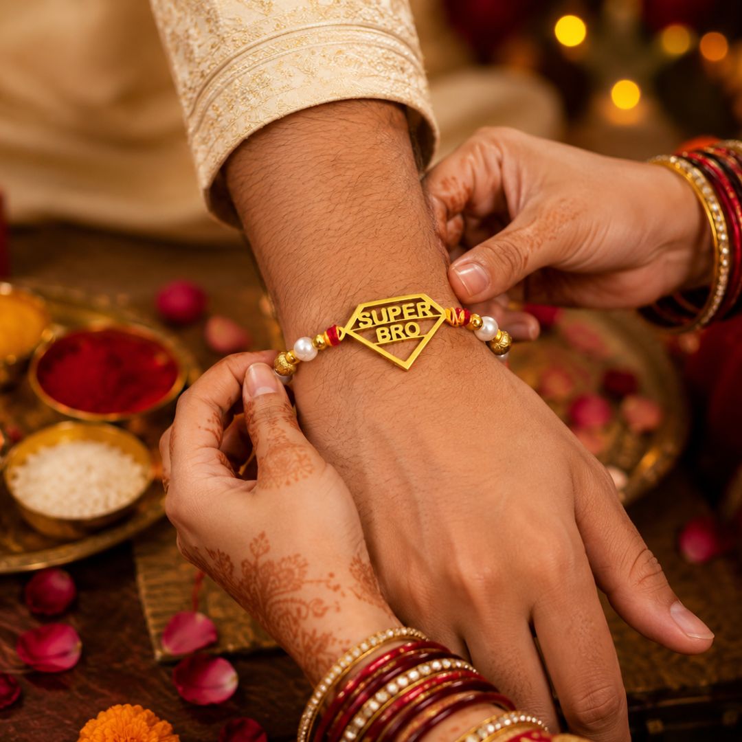 Super Bro Gold and Silver Plated Rakhi