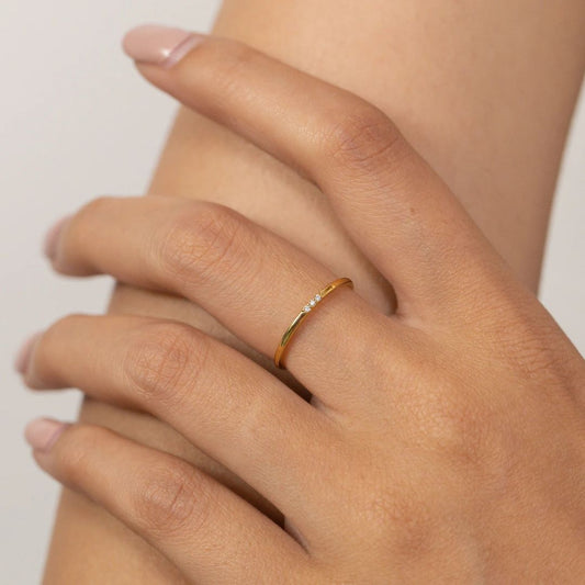 Three Stone Dainty Ring