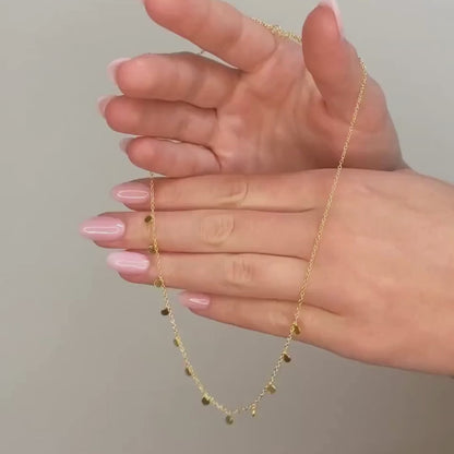 Minimalist Dangling Small Coins Choker Necklace