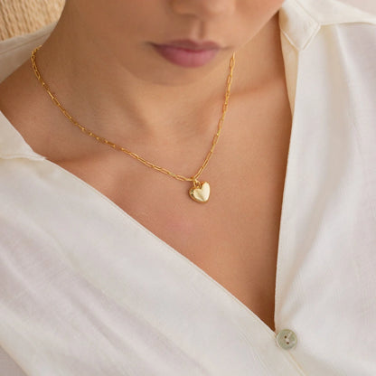 Minimalist Silver Heart Necklace